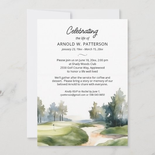 Golfbaan Golfen Viering van het Leven Foto Kaart (Voorkant)
