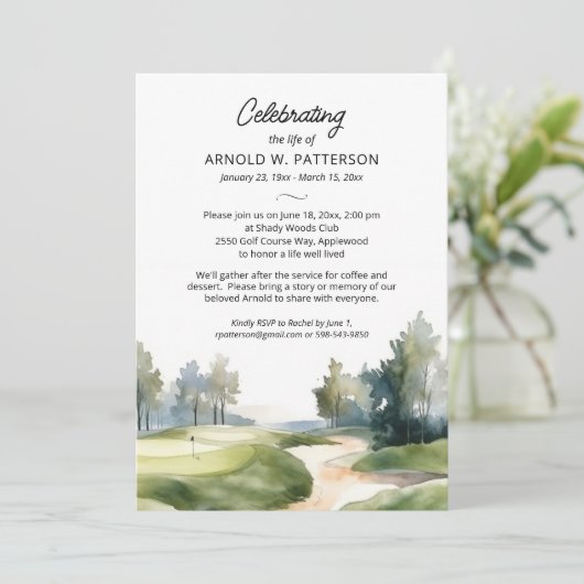 Golfbaan Golfen Viering van het Leven Foto Kaart (Staand voorkant)