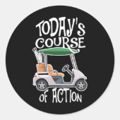 Golfbaan Golfkar Life Golfer Gepensioneerd Ronde Sticker (Voorkant)