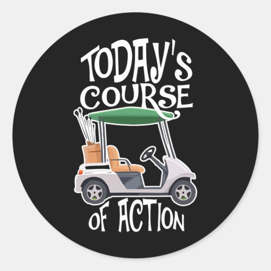 Golfbaan Golfkar Life Golfer Gepensioneerd Ronde Sticker (Voorkant)