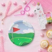 Golfbaan groene papieren borden bordje (Feest)