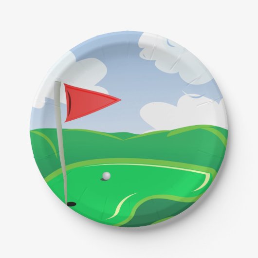 Golfbaan groene papieren borden bordje (Voorkant)