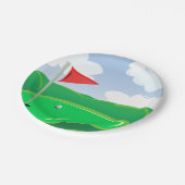 Golfbaan groene papieren borden bordje (Gekanteld)