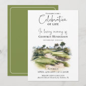 Golfbaan Herdenkingsviering van het Leven Kaart (Voorkant / Achterkant)