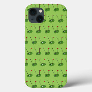 Golfbaan Hole met Vlag Patroon iPhone 13 Hoesje