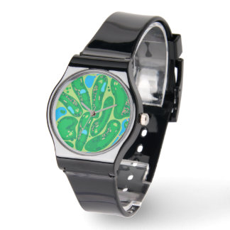 golfbaan in golfbaan groen horloge