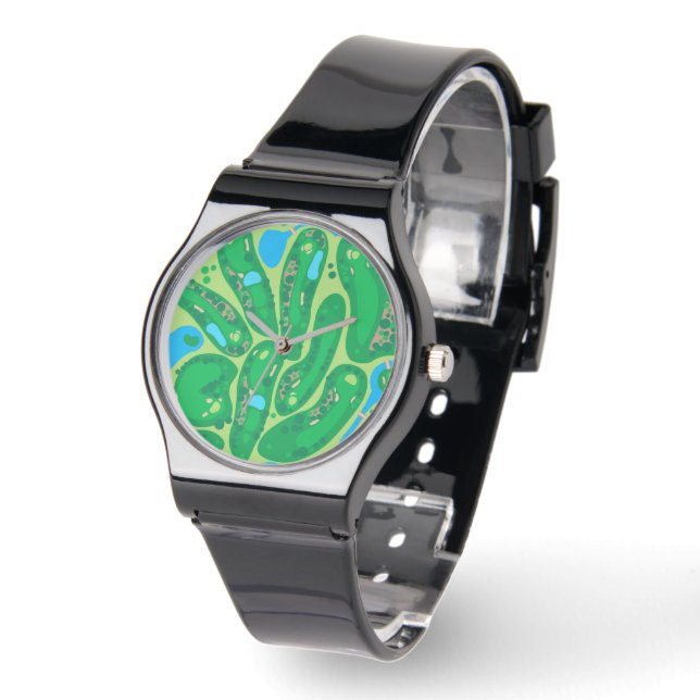 golfbaan in golfbaan groen horloge (Hoek)