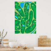 golfbaan in golfbaan groen poster (Keuken)