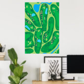 golfbaan in golfbaan groen poster (Thuiskantoor)