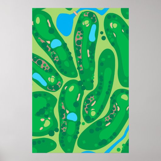 golfbaan in golfbaan groen poster (Voorkant)