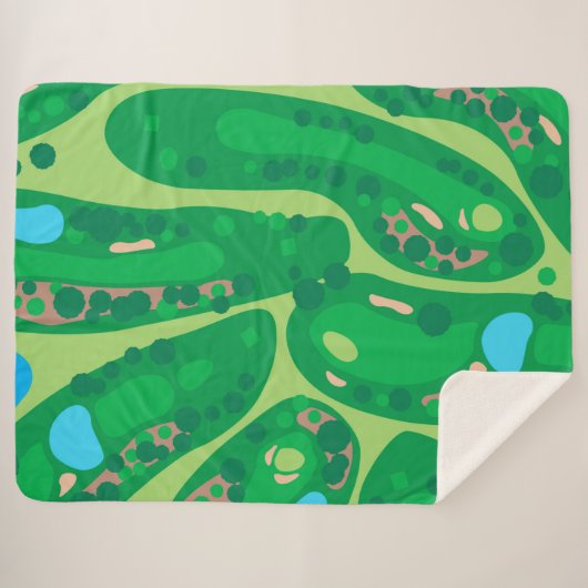 golfbaan in golfbaan groen sherpa deken (Voorkant (horizontaal))