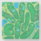 golfbaan in golfbaan groen stenen onderzetter (Voorkant)