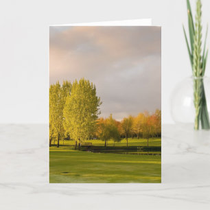Golfbaan in het Herfst Wenskaart Kaart