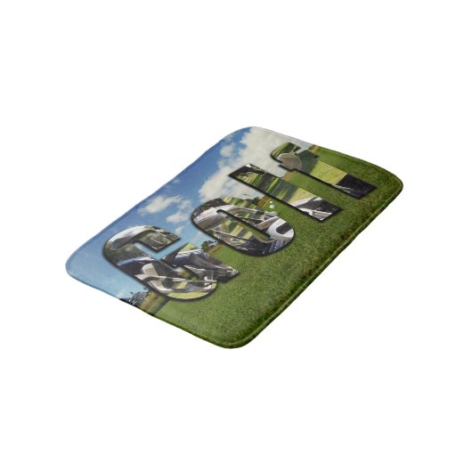 Golfbaan Logo, Memory Foam Badmat (Gekanteld)