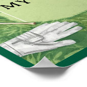 Golfbaan met je eigen tekst op de green voor golfe poster (Hoek)