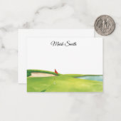 Golfbaan met jouw naam notitiekaartje (Voorkant / Achterkant in situ)