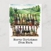 Golfbaan met kerst Drink voor golfer Feestdagenkaart (Voorkant)