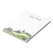 Golfbaan met Naam cadeaus voor golfer Notitieblok (Linkerzijde)