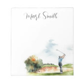 Golfbaan met Naam cadeaus voor golfer Notitieblok (Voorkant)