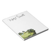 Golfbaan met Naam cadeaus voor golfer Notitieblok (Schuin)