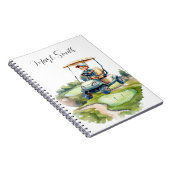 Golfbaan met Naam cadeaus voor golfer Notitieboek (Rechterzijde)