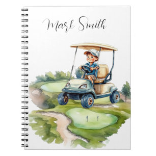 Golfbaan met Naam cadeaus voor golfer Notitieboek