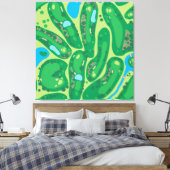 Golfbaan Par Golfbaan Groen Canvas Afdruk (Insitu (Slaapkamer))