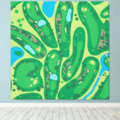 Golfbaan Par Golfbaan Groen Canvas Afdruk (Insitu (Houten vloer))