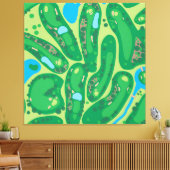 Golfbaan Par Golfbaan Groen Canvas Afdruk (Insitu (Woonkamer))