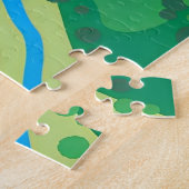 Golfbaan par groen landschap abstract legpuzzel (Zijkant)