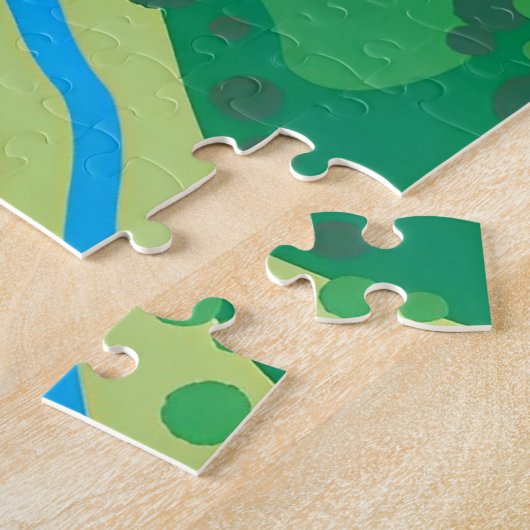 Golfbaan par groen landschap abstract legpuzzel (Zijkant)
