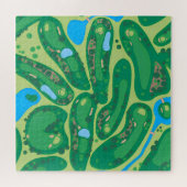 Golfbaan par groen landschap abstract legpuzzel (Horizontaal)