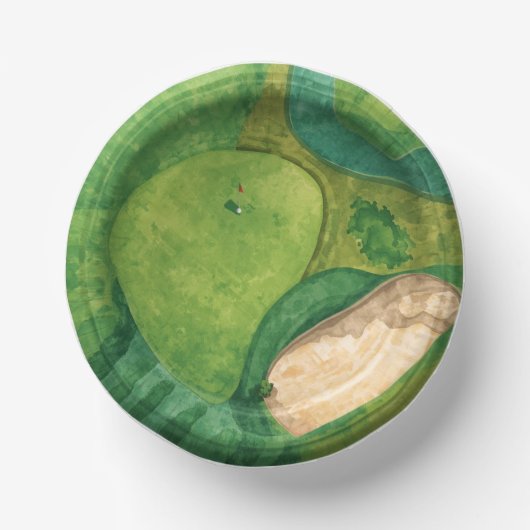 Golfbaan Putting Green Papieren Kommen (Voorkant)