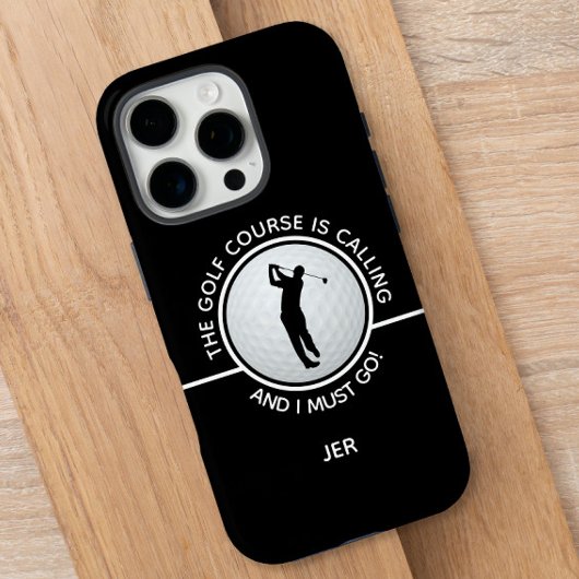 Golfbaan Quote Mannen Funny Golfer Gift Zwart Case-Mate iPhone Case