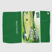 Golfbaan St. Patrick's Day Golfhanddoek (Horizontaal)