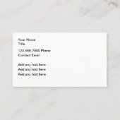 Golfbaan Thema Visitekaartjes Design (Achterkant)