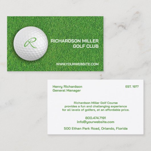 Golfbaan Visitekaartje (Voorkant / Achterkant)