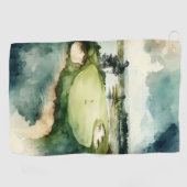 Golfbaan voor artistieke waterverf golfhanddoek (Horizontaal)