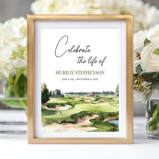 Golfbaan Welkom bij de viering van het leven Poster