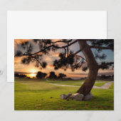 Golfbaan Zonsondergang Bedankkaart (Voorkant / Achterkant)