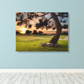 Golfbaan Zonsondergang Canvas Afdruk (Insitu (Houten vloer))