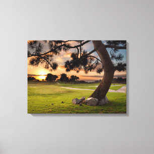 Golfbaan Zonsondergang Canvas Afdruk