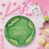 Golfbaanfeest ontwerp met aangepaste naam & evenem papieren bordje (Feest)