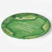 Golfbaanfeest ontwerp met aangepaste naam & evenem papieren bordje (Gekanteld)