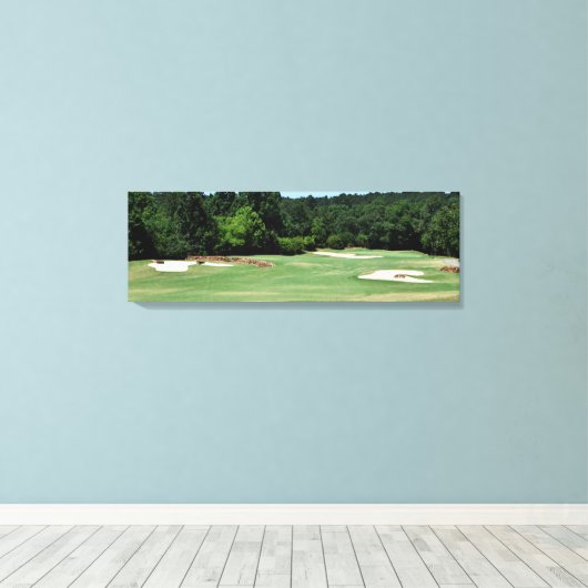 Golfbaanlandschap Canvas Afdruk (Insitu (Houten vloer))