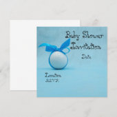 GolfBaby shower met blauw lintje op blauw (Voorkant / Achterkant)