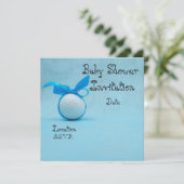 GolfBaby shower met blauw lintje op blauw (Staand voorkant)