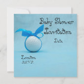 GolfBaby shower met blauw lintje op blauw (Voorkant)