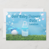 Golfbaby shower met golfbal en melkfles kaart (Voorkant)