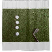 Golfbadkamer met golfbal met putter douchegordijn (Voorkant)